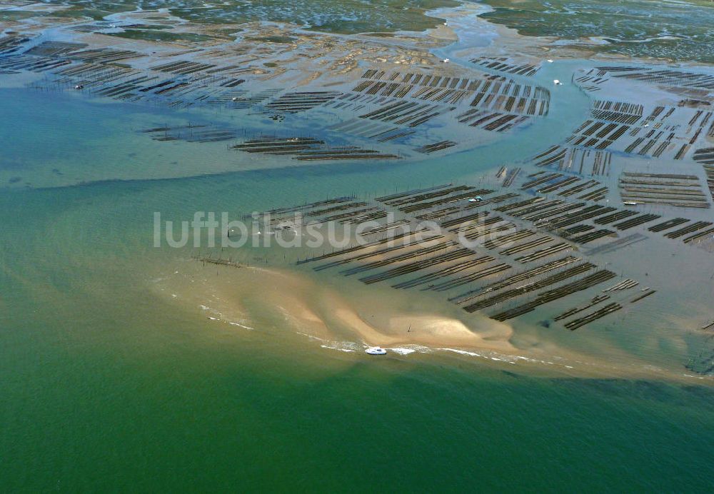 Luftbild Arcachon - Austernzucht im Becken Arcachon