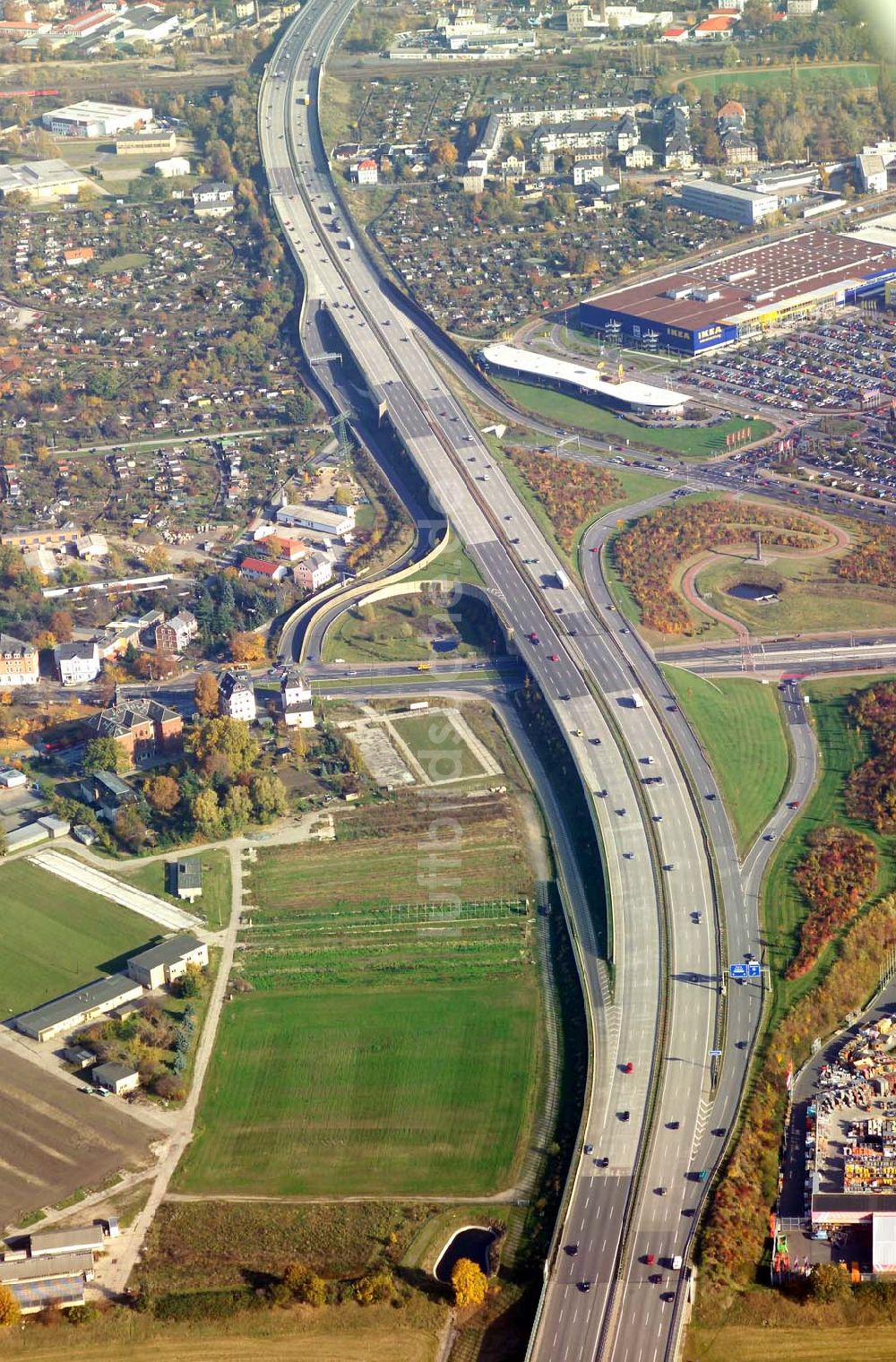 Luftaufnahme Dresden - Autobahn