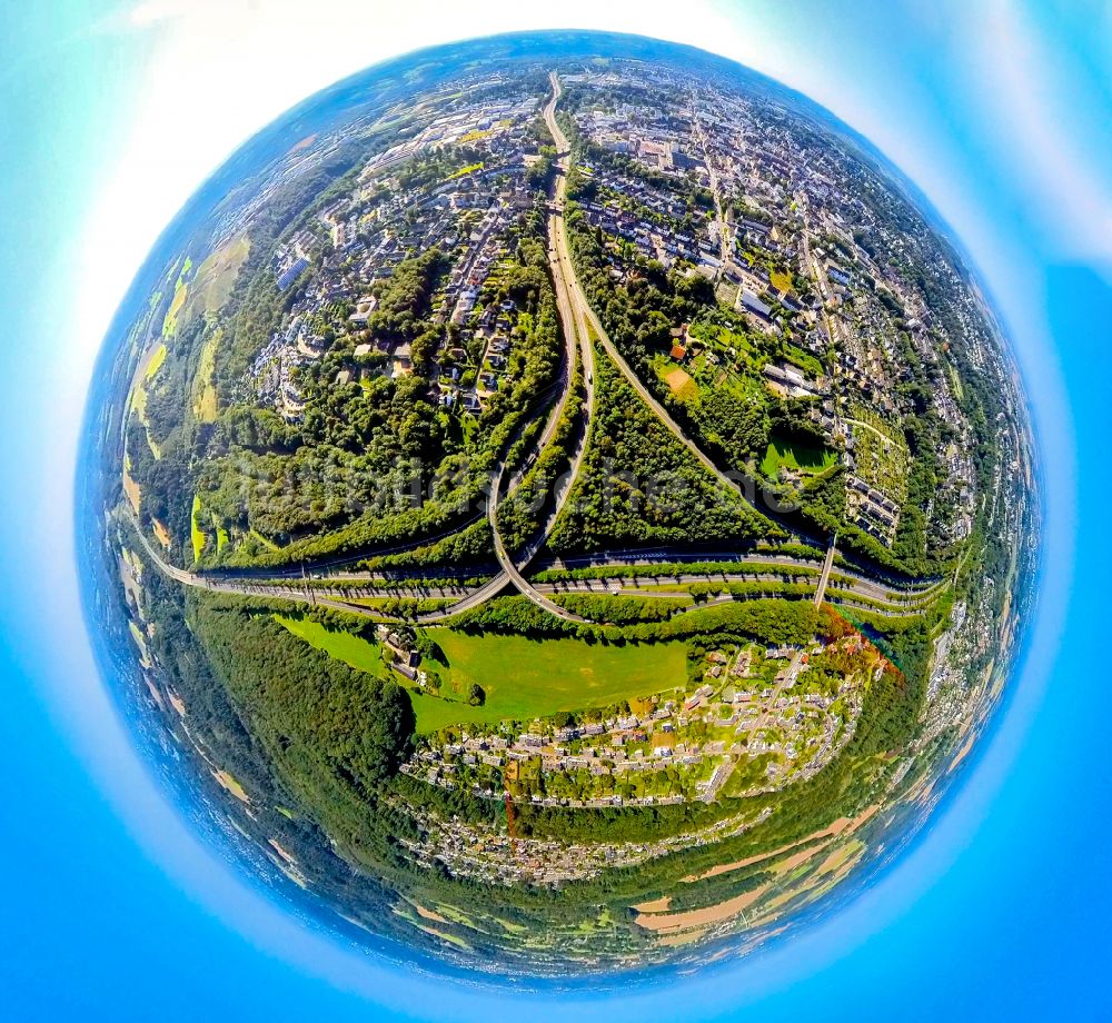 Luftbild Velbert - Autobahn- Abfahrt der BAB A44 am Dreieck Velbert-Nord in Velbert im Bundesland Nordrhein-Westfalen, Deutschland