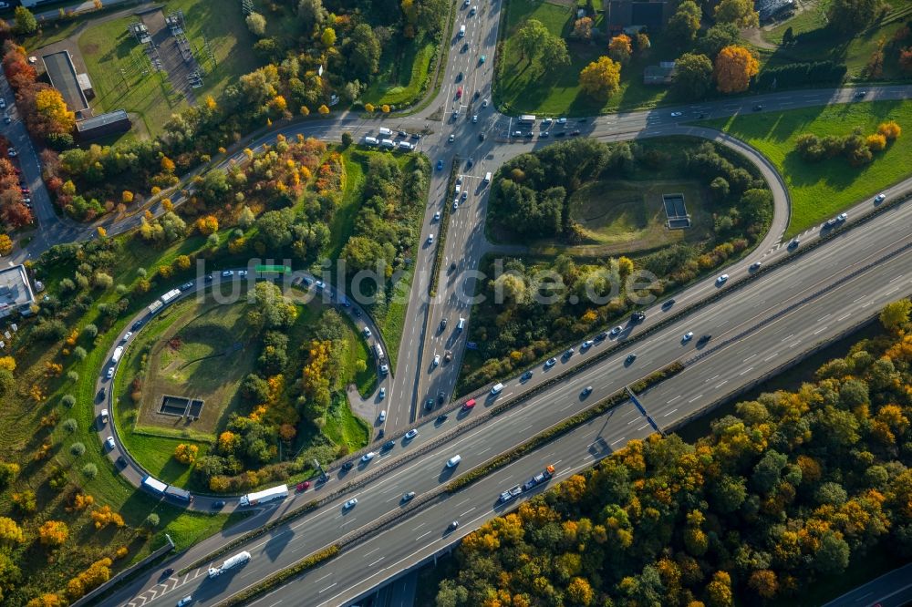 Luftbild Gladbeck - Autobahn- Abfahrt der BAB A2 in Gladbeck im Bundesland Nordrhein-Westfalen