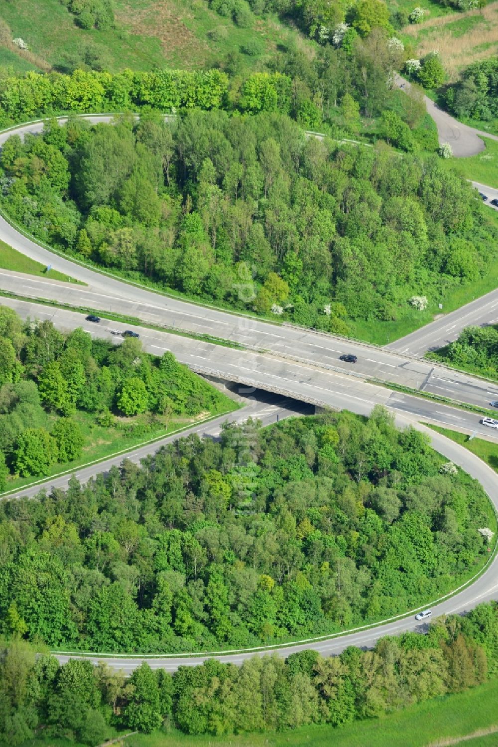 Bad Schwartau aus der Vogelperspektive: Autobahn- Abfahrt der BAB A1 - E47 Sereetz an der A226 in Bad Schwartau im Bundesland Schleswig-Holstein