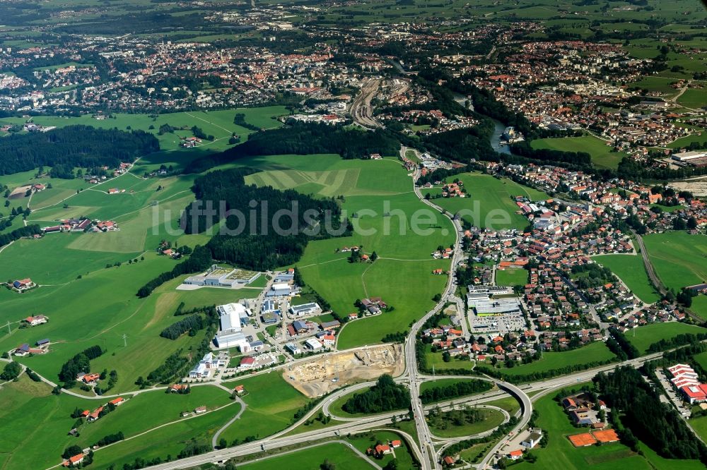 Luftbild Waltenhofen - Autobahn- Abfahrt der BAB A980 zur B19 im Ortsteil Hegge in Waltenhofen im Bundesland Bayern