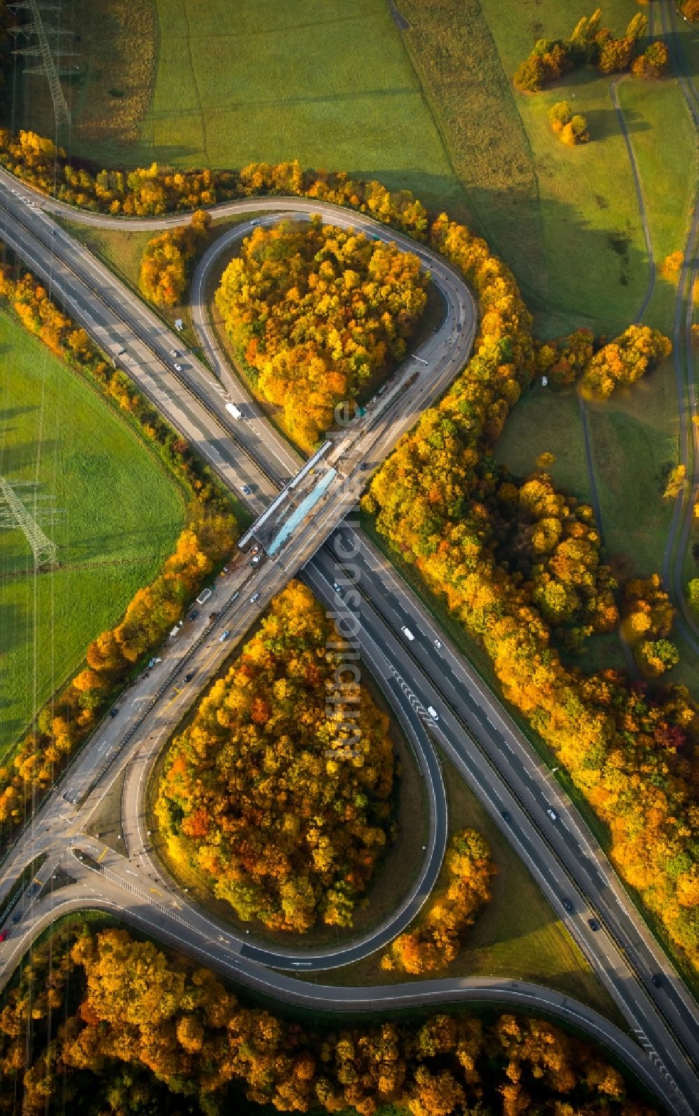 Luftaufnahme Witten - Autobahn- Abfahrt Witten-Herbede der Bundesautobahn A43 in Witten im Bundesland Nordrhein-Westfalen