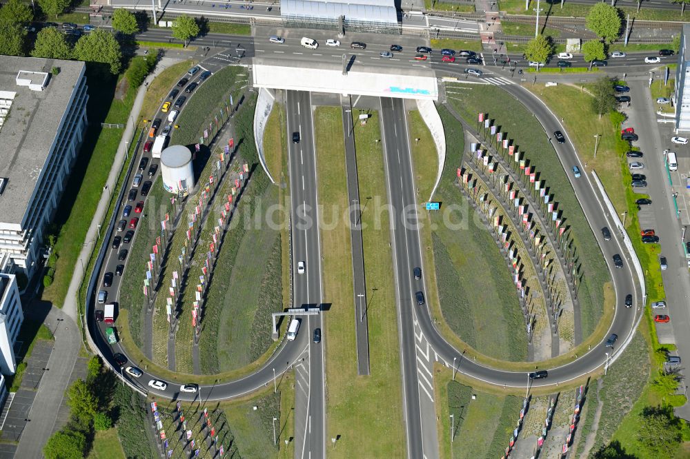 Luftbild Bonn - Autobahn- Anschlussstelle der BAB A562 in Bonn im Bundesland Nordrhein-Westfalen, Deutschland