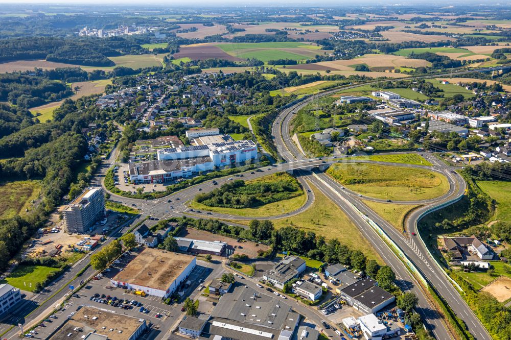 Velbert von oben - Autobahn- Anschlussstelle der BAB A in Velbert im Bundesland Nordrhein-Westfalen, Deutschland