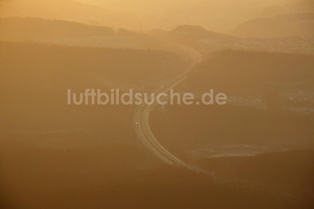 Arnsberg von oben - Autobahn Arnsberg