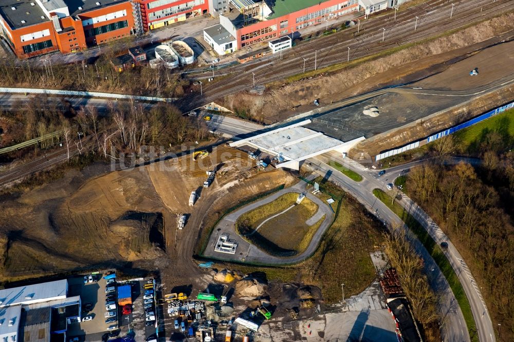 Luftbild Bochum - Autobahn- Ausbau und Spur- Verbreiterung im Streckenverlauf der BAB A44 in Bochum im Bundesland Nordrhein-Westfalen