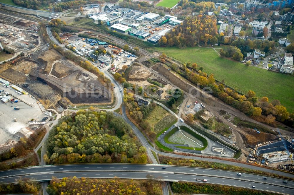 Bochum aus der Vogelperspektive: Autobahn- Ausbau und Spur- Verbreiterung im Streckenverlauf der BAB A44 in Bochum im Bundesland Nordrhein-Westfalen