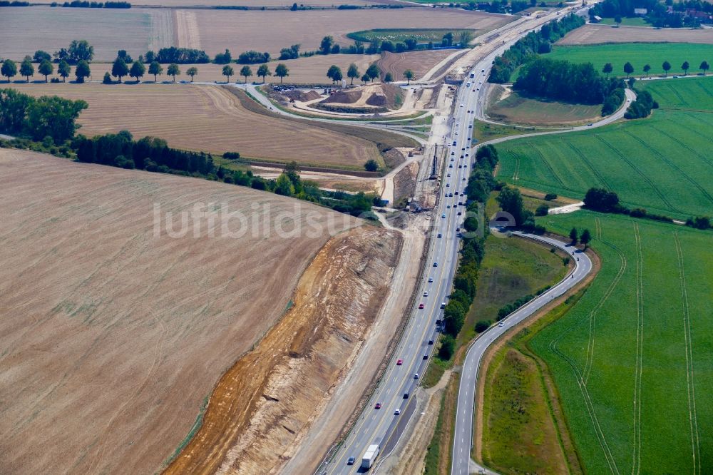 Luftbild Northeim - Autobahn- Ausbau und Spur- Verbreiterung im Streckenverlauf der BAB A7 in Northeim im Bundesland Niedersachsen, Deutschland