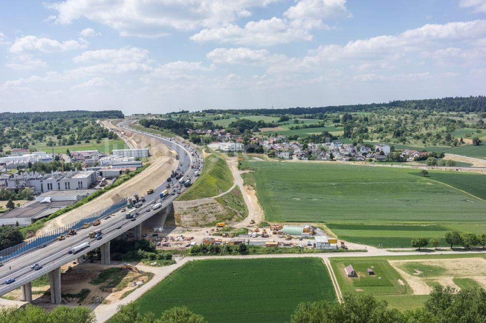 Luftbild Remchingen - Autobahn- Ausbau und Spur- Verbreiterung im Streckenverlauf der BAB A8 in Remchingen im Bundesland Baden-Württemberg