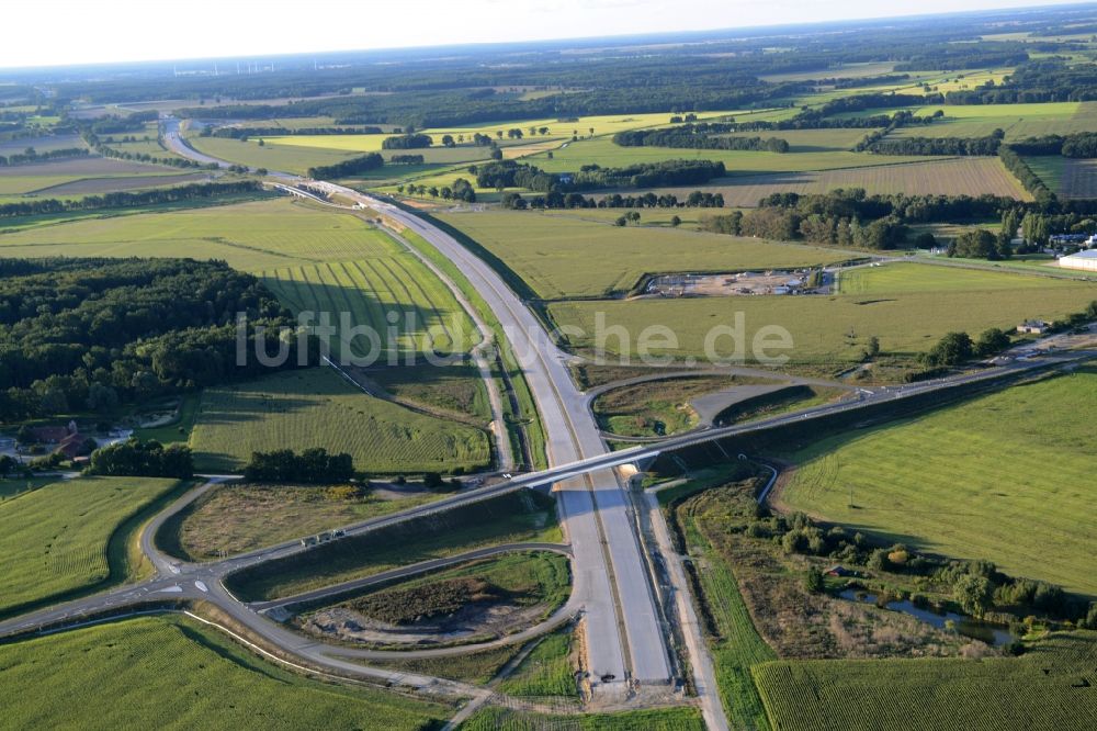 Luftaufnahme Karstädt - Autobahn- Ausbau im Streckenverlauf der Landesstraße L131 in Karstädt im Bundesland Brandenburg