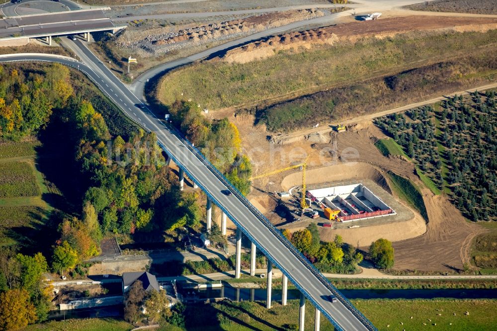 Bestwig von oben - Autobahn BAB 46 in Bestwig im Bundesland Nordrhein-Westfalen