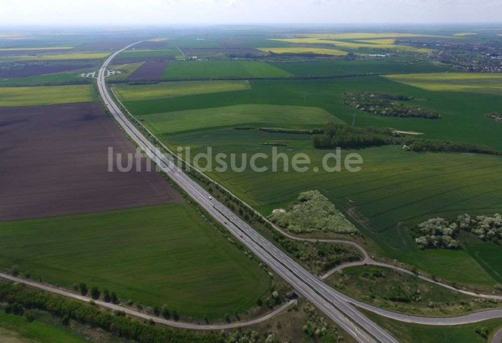 Luftbild Salzatal - Autobahn BAB A 143 in Salzatal im Bundesland Sachsen-Anhalt, Deutschland