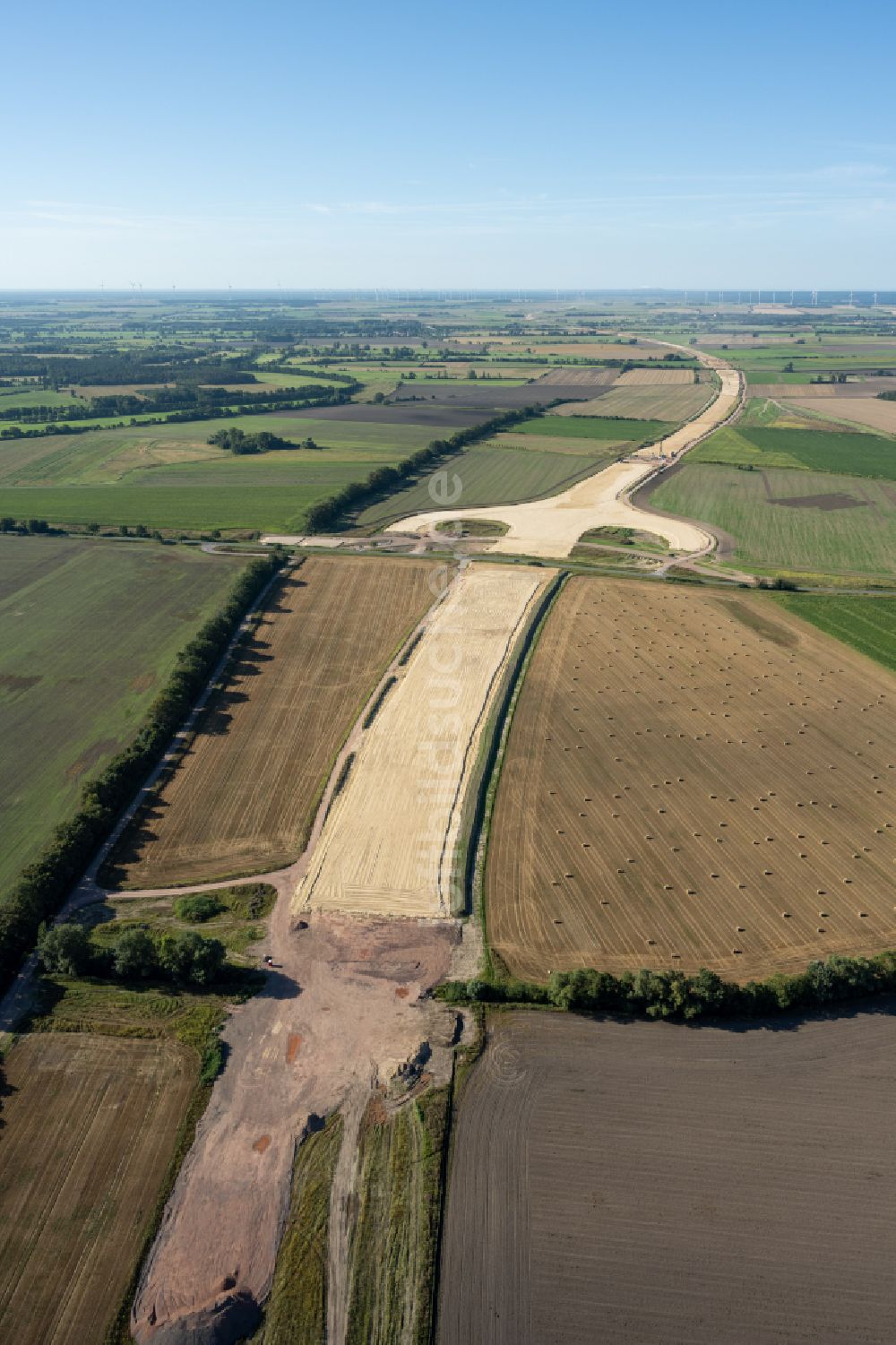 Luftbild Tornau - Autobahn- Baustellen entlang der Trasse und des Streckenverlaufes der A14 Nordverlängerung in Tornau im Bundesland Sachsen-Anhalt, Deutschland