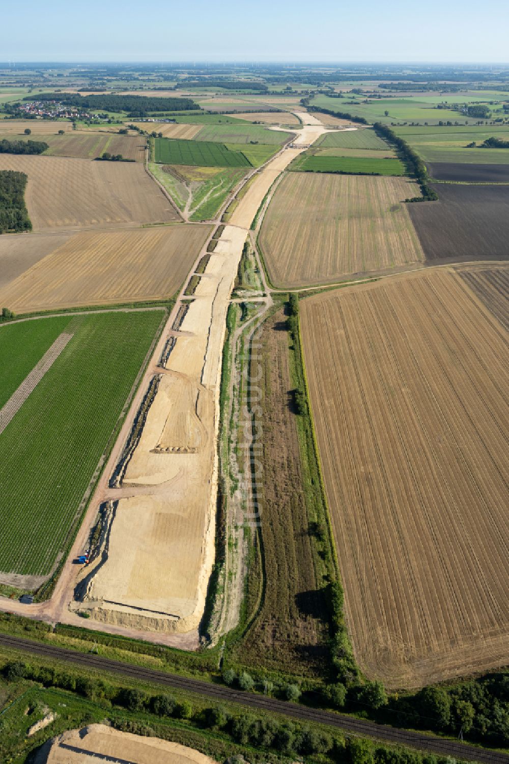 Luftbild Tornau - Autobahn- Baustellen entlang der Trasse und des Streckenverlaufes der A14 Nordverlängerung in Tornau im Bundesland Sachsen-Anhalt, Deutschland