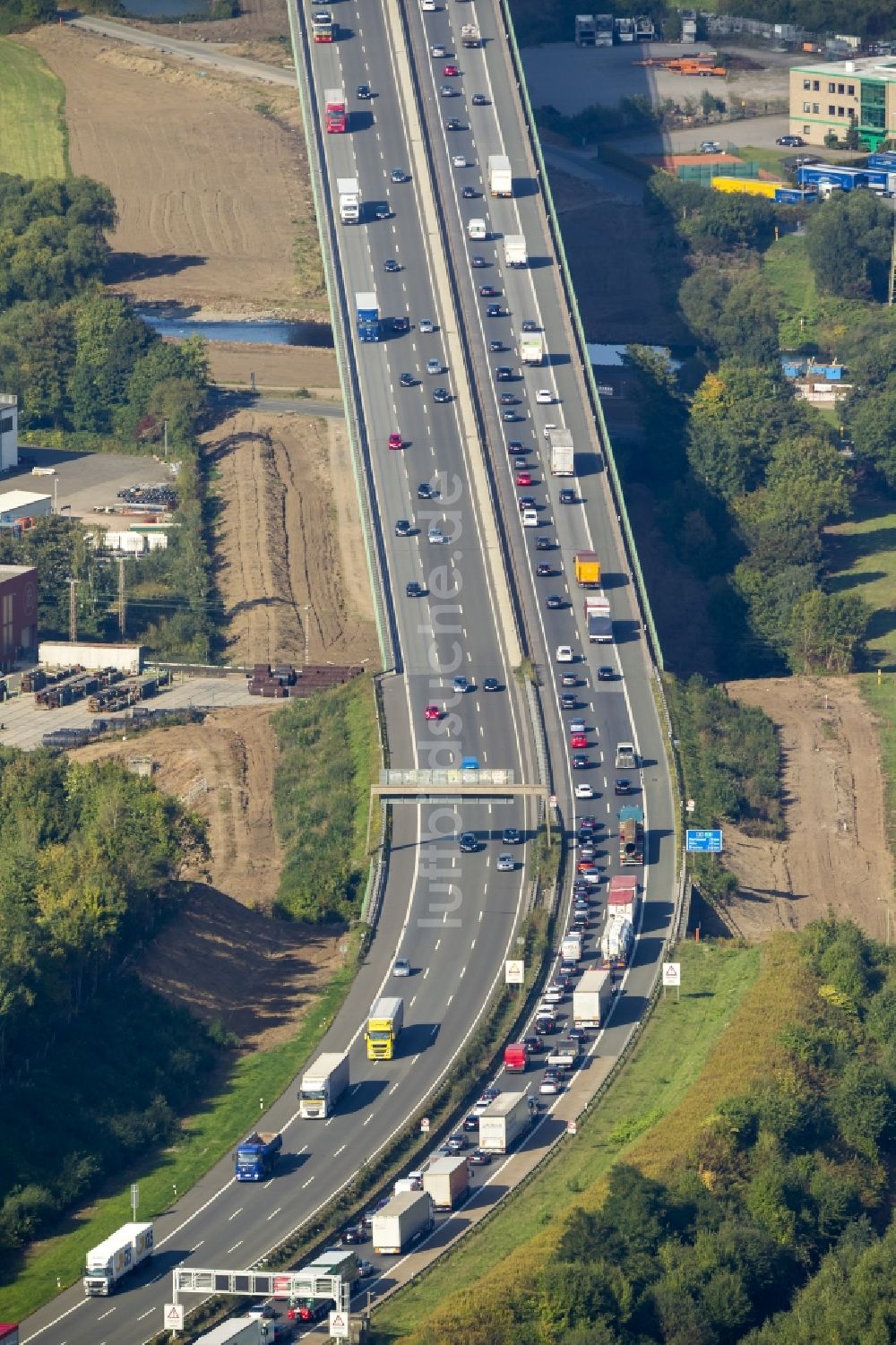 Luftbild Hagen - Autobahn- Brücke Halden-Berchum bei Hagen im Ruhrgebiet in Nordrhein-Westfalen