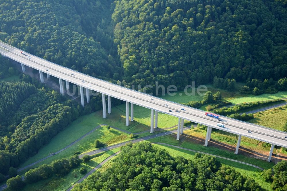 Luftaufnahme Ehringshausen - Autobahn- Brückenbauwerk der BAB A45 in Ehringshausen im Bundesland Hessen, Deutschland