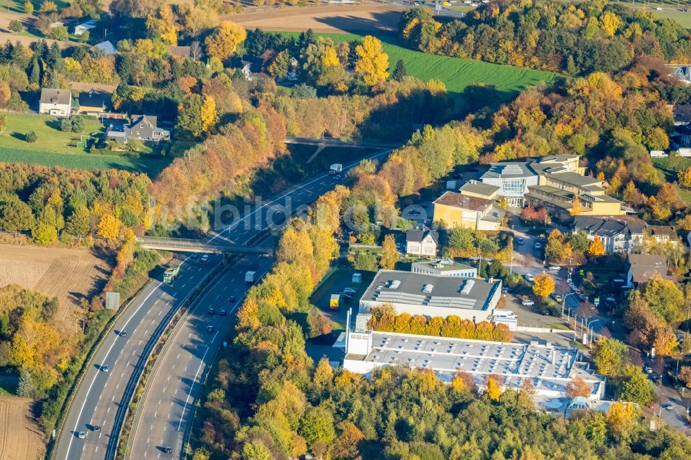 Witten aus der Vogelperspektive: Autobahn- Brückenbauwerk der BAB A44 in Witten im Bundesland Nordrhein-Westfalen