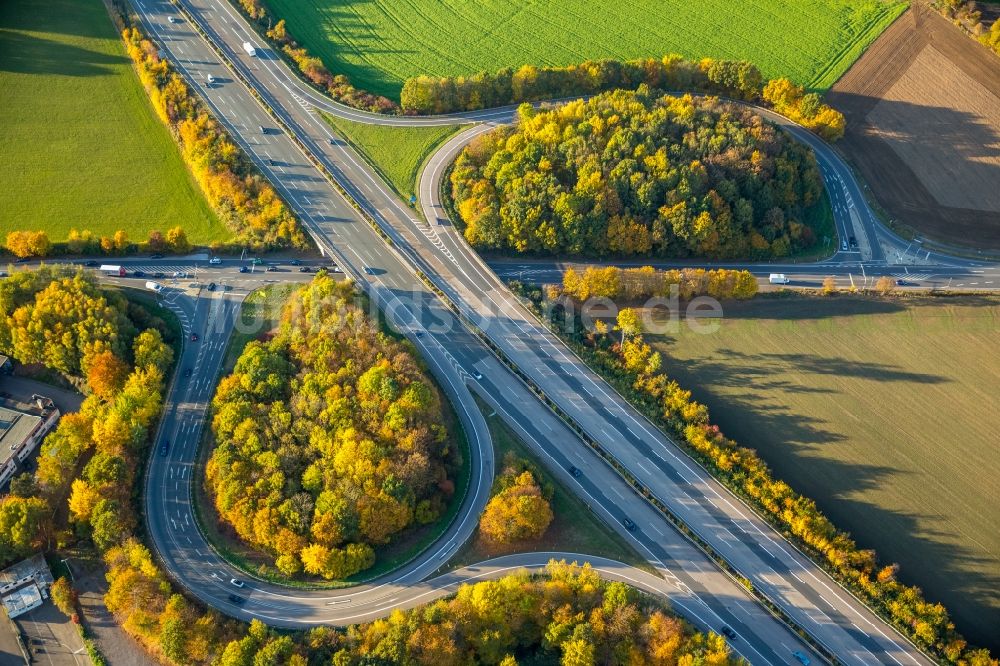 Luftbild Witten - Autobahn- Brückenbauwerk der BAB A44 in Witten im Bundesland Nordrhein-Westfalen