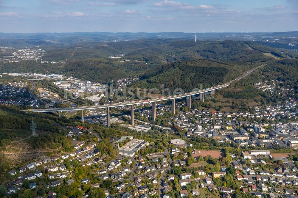 Luftbild Siegen - Autobahn- Brückenbauwerk Siegtalbrücke der BAB A45 in Siegen im Bundesland Nordrhein-Westfalen