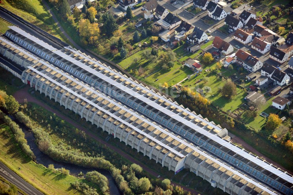 Goldbach aus der Vogelperspektive: Autobahn / freeway A3 in Goldbach