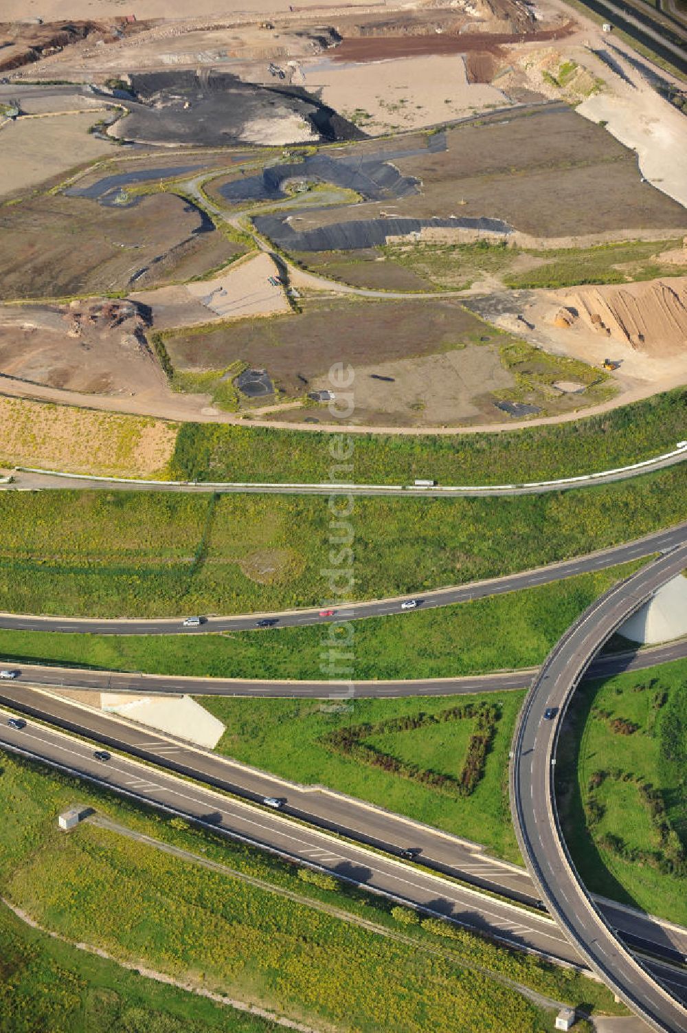 Luftaufnahme Leverkusen - Autobahn A59 in Leverkusen NRW