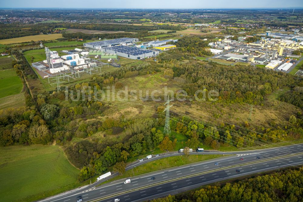 Luftaufnahme Hamm - Autobahn- Rastplatz der BAB A2 Rastplatz Im großen Klei in Hamm im Bundesland Nordrhein-Westfalen, Deutschland