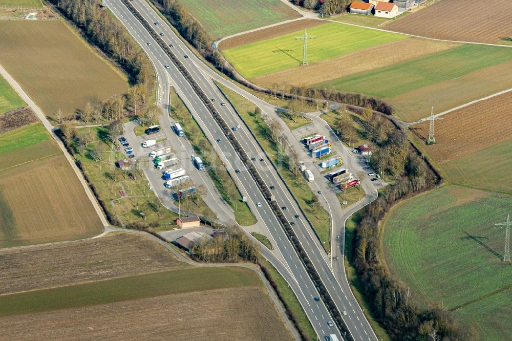 Eutingen im Gäu von oben - Autobahn- Raststätte und Parkplatz der BAB A 81 Neckarblick und Hirtenhaus in Eutingen im Gäu im Bundesland Baden-Württemberg, Deutschland