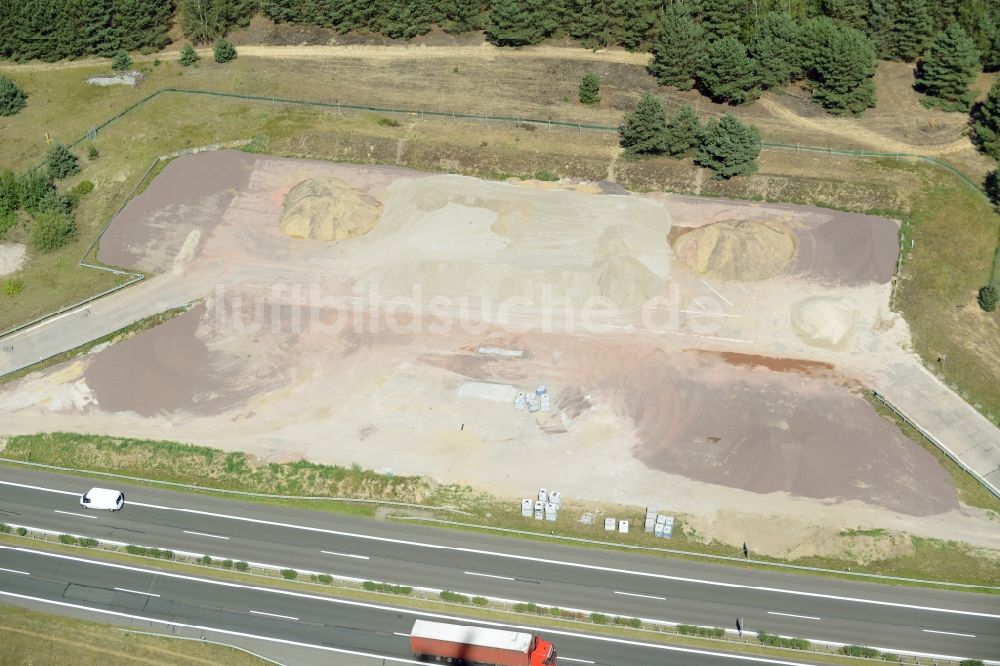 Luftbild Spreenhagen - Autobahn- Raststätte und Parkplatz der BAB A12 E30 in Spreenhagen im Bundesland Brandenburg