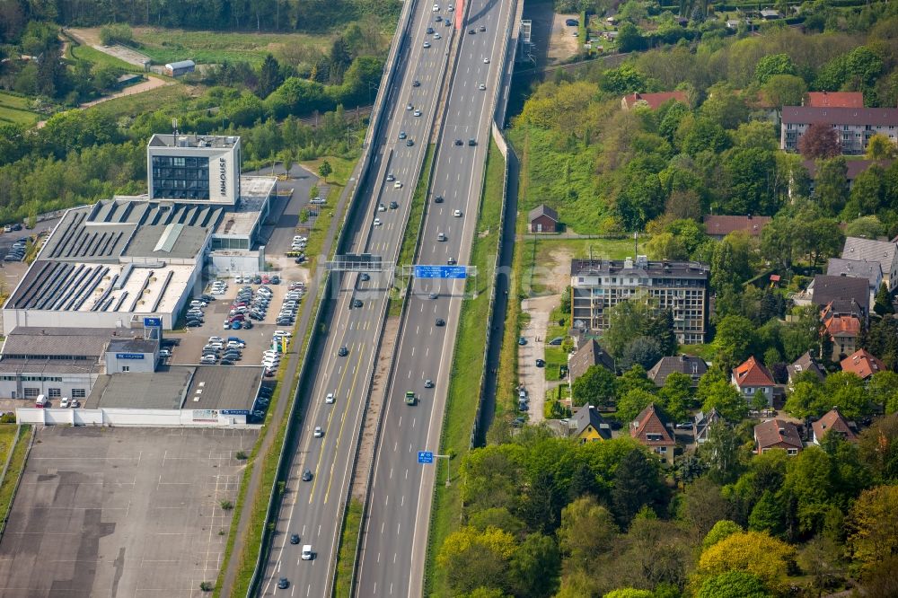 Luftbild Dortmund - Autobahn- Streckenverlauf der BAB A40 in Dortmund im Bundesland Nordrhein-Westfalen