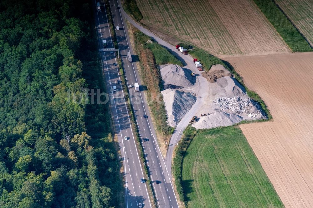 Luftbild Ringsheim - Autobahn- Streckenverlauf der A5 bei Rust in Ringsheim im Bundesland Baden-Württemberg, Deutschland