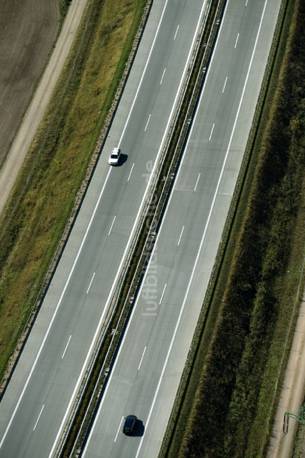 Frauendorf aus der Vogelperspektive: Autobahn- Streckenverlauf der A72 nahe Frauendorf im Bundesland Sachsen