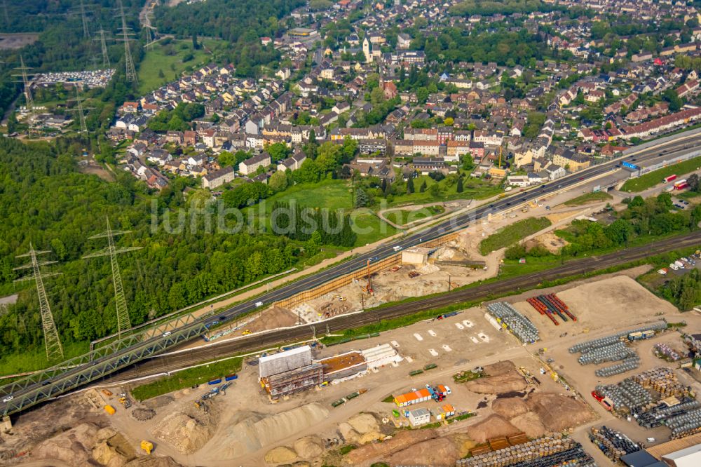 Herne von oben - Autobahn- Trasse der BAB 43 Emschertalbrücke in Herne im Bundesland Nordrhein-Westfalen, Deutschland