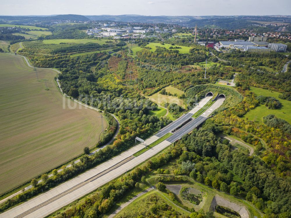 Dresden aus der Vogelperspektive: Autobahn- Tunnelbauwerk der BAB A17 in Dresden im Bundesland Sachsen, Deutschland