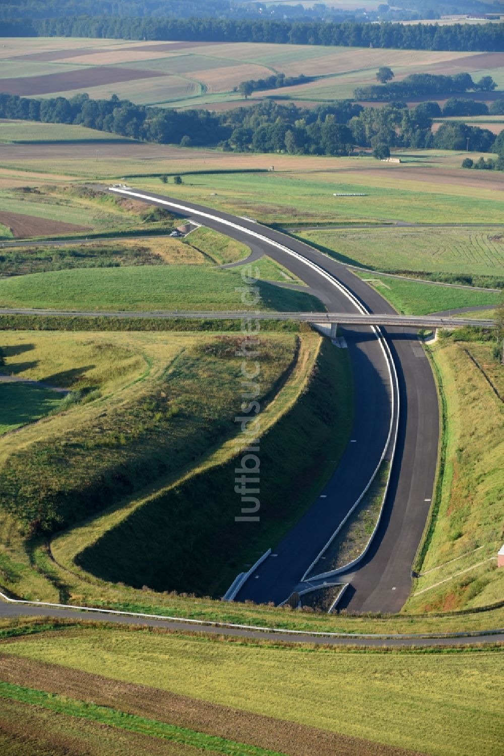 Schwalmstadt von oben - Autobahn- Tunnelbauwerk der BAB A49 Frankenhain in Schwalmstadt im Bundesland Hessen, Deutschland