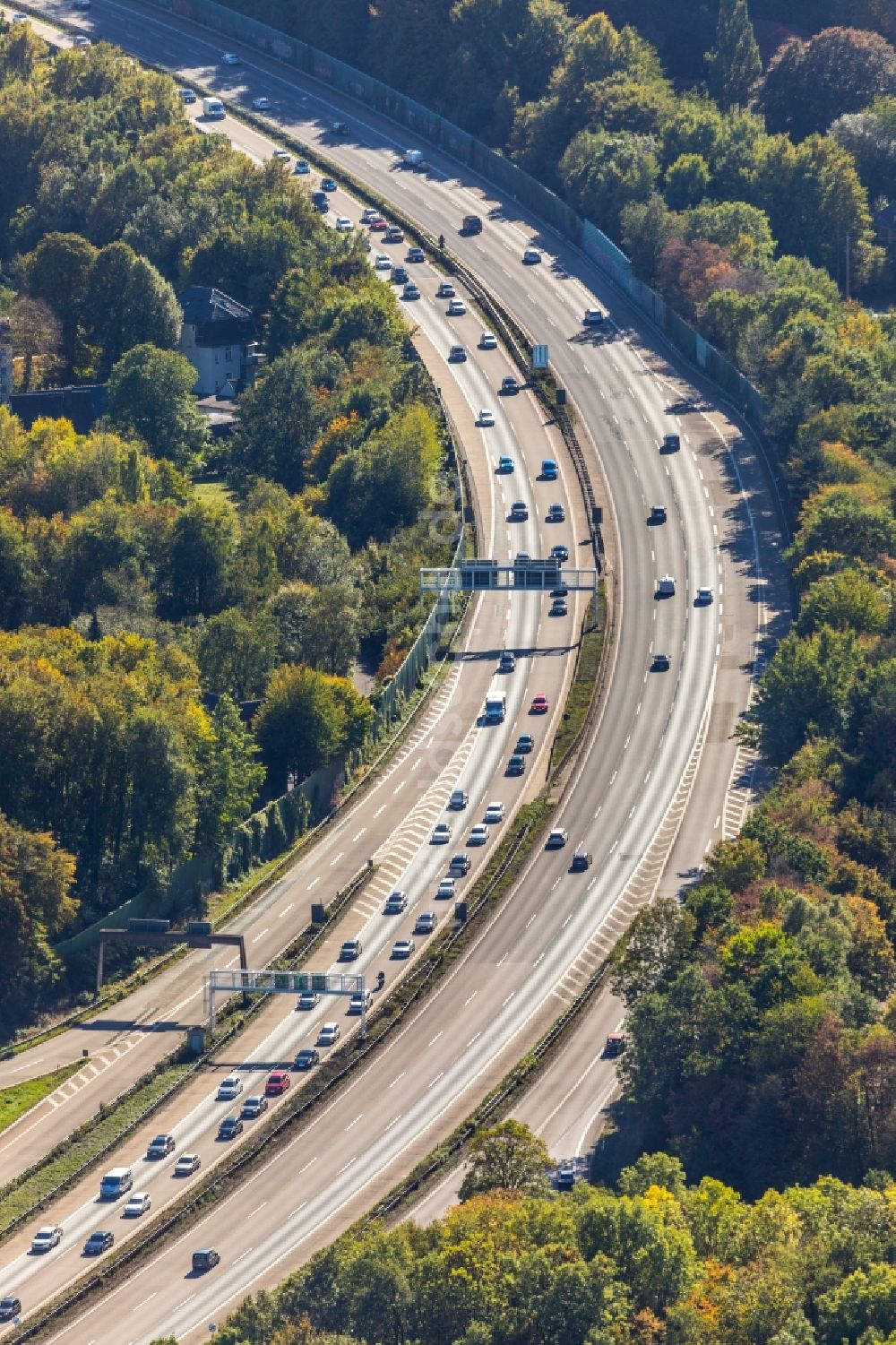 Luftaufnahme Hagen - Autobahnabfahrt der BAB A45 in Hagen im Bundesland Nordrhein-Westfalen, Deutschland