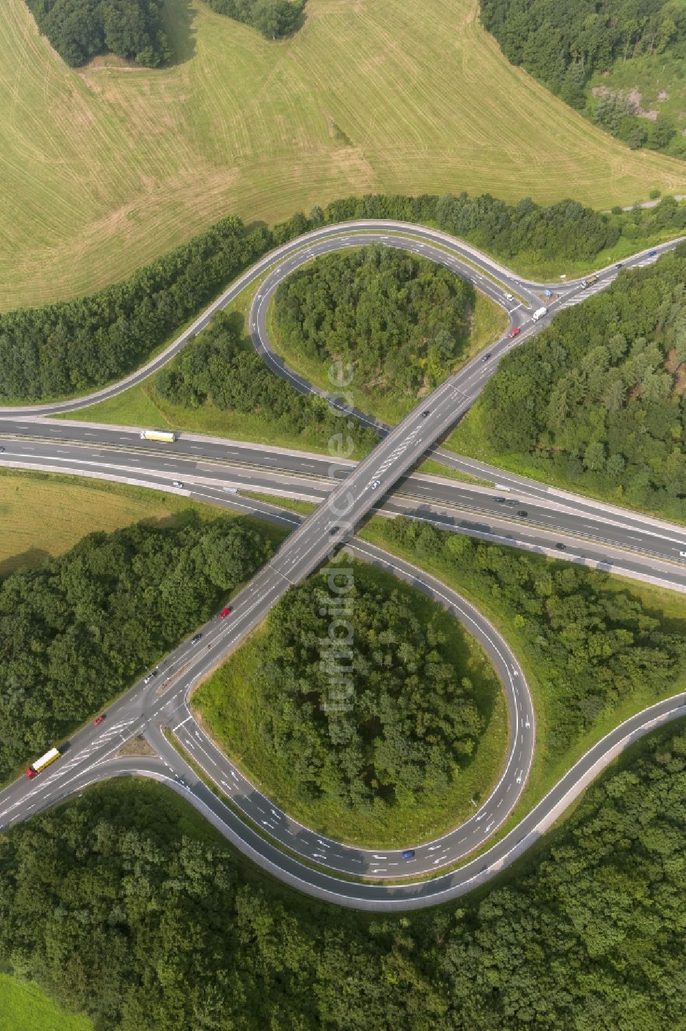 Luftbild Sprockhövel - Autobahnabschnitt an der Querspange der A43 bei Sprockhövel in Nordrhein-Westfalen