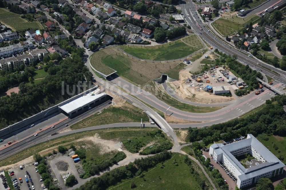 Mainz aus der Vogelperspektive: Autobahnanbau der A60 in Mainz im Bundesland Rheinland-Pfalz