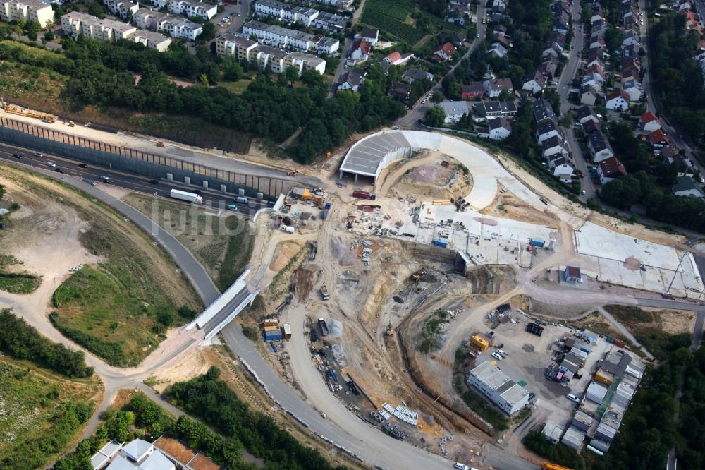 Mainz aus der Vogelperspektive: Autobahnanbau der A60 in Mainz im Bundesland Rheinland-Pfalz