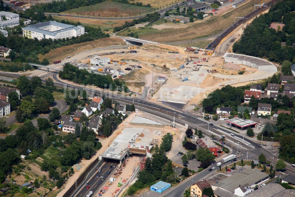 Mainz aus der Vogelperspektive: Autobahnanbau der A60 in Mainz im Bundesland Rheinland-Pfalz