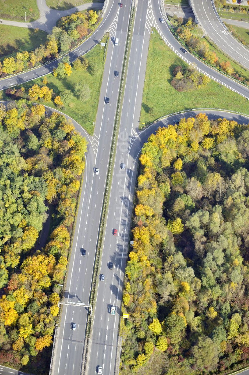 Luftbild Mannheim - Autobahnauffahrt Mannheim