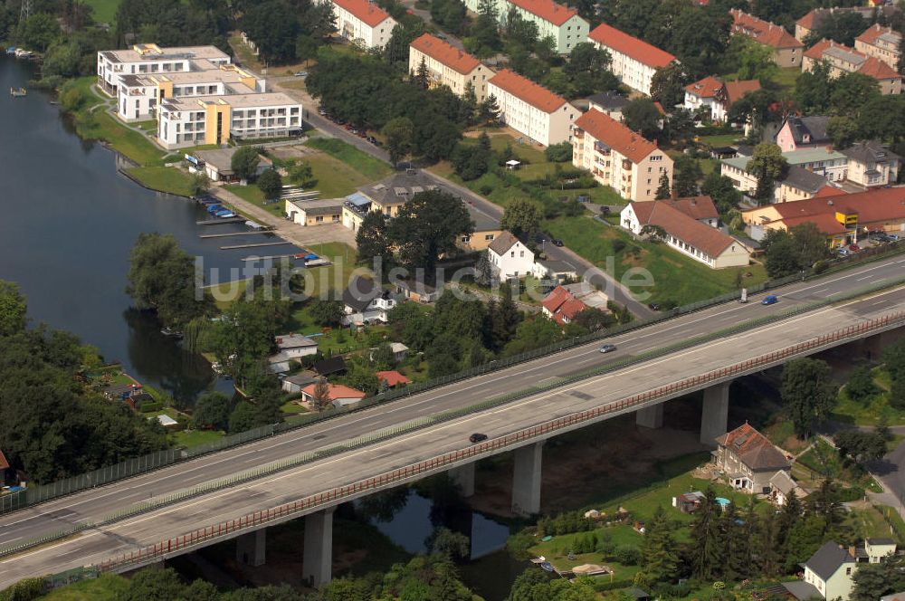 Rüdersdorf aus der Vogelperspektive: Autobahnbrücke Berliner Ring