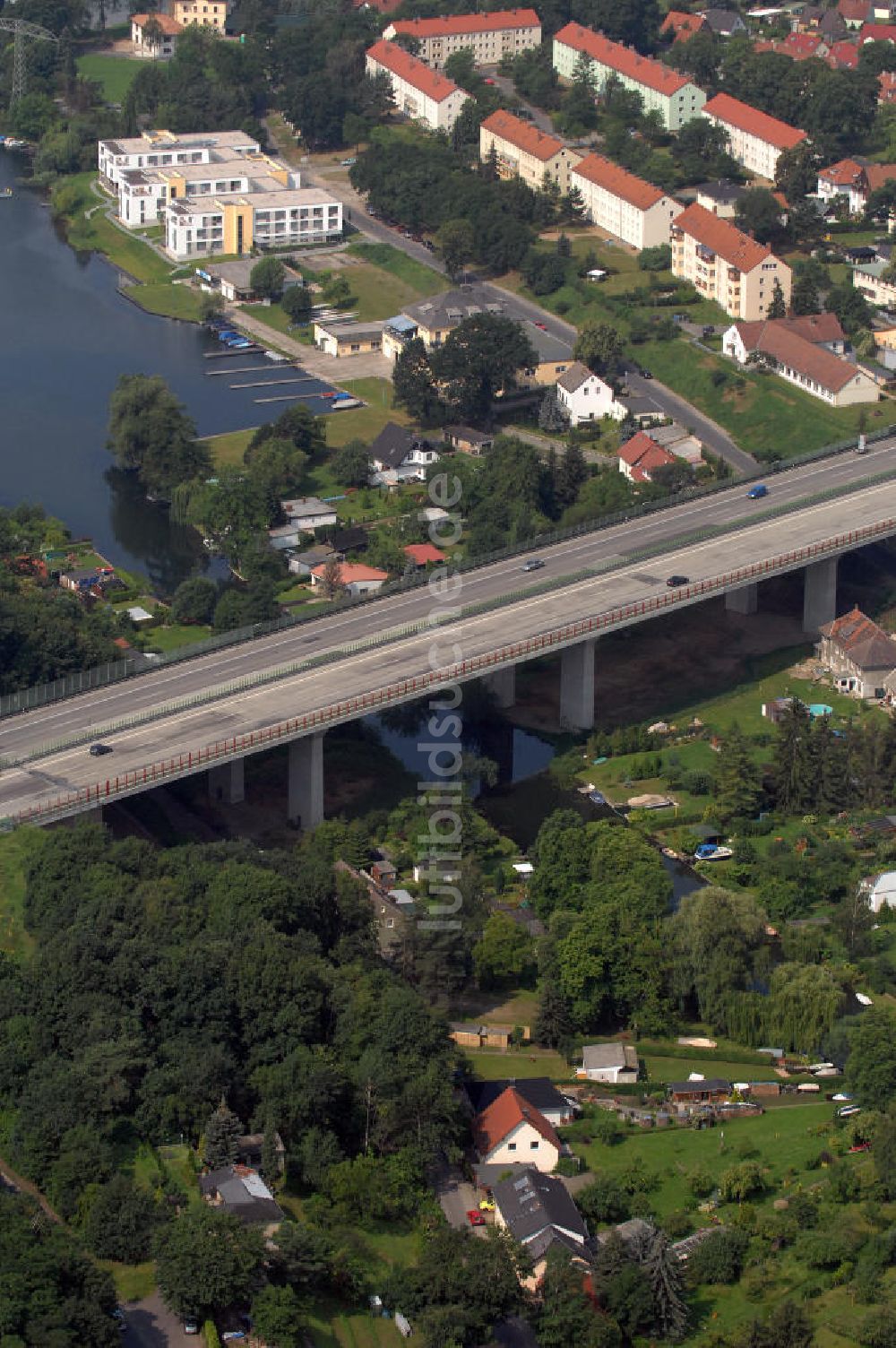 Luftaufnahme Rüdersdorf - Autobahnbrücke Berliner Ring