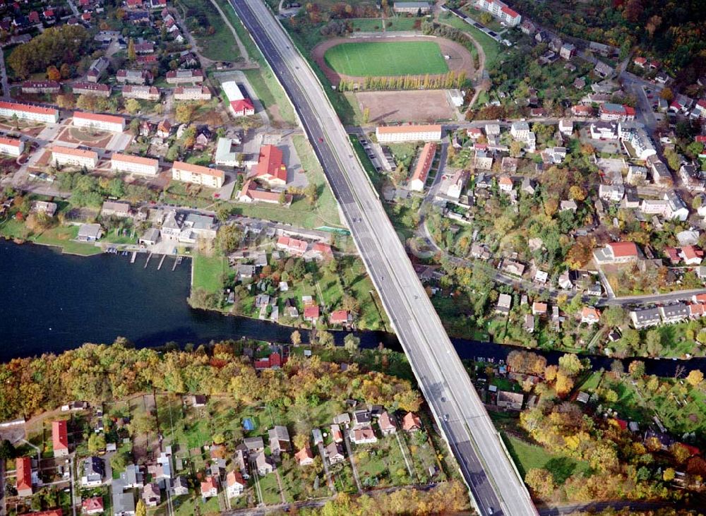 Luftaufnahme Rüdersdorf / BRB - Autobahnbrücke Rüdersdorf