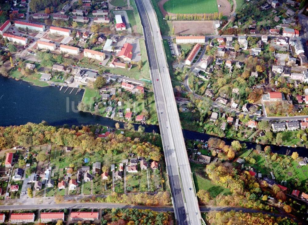 Rüdersdorf / BRB von oben - Autobahnbrücke Rüdersdorf