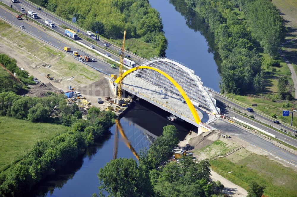 Luftbild BRIESELANG - Autobahnbrückenbau am Berliner Ring bei Brieselang