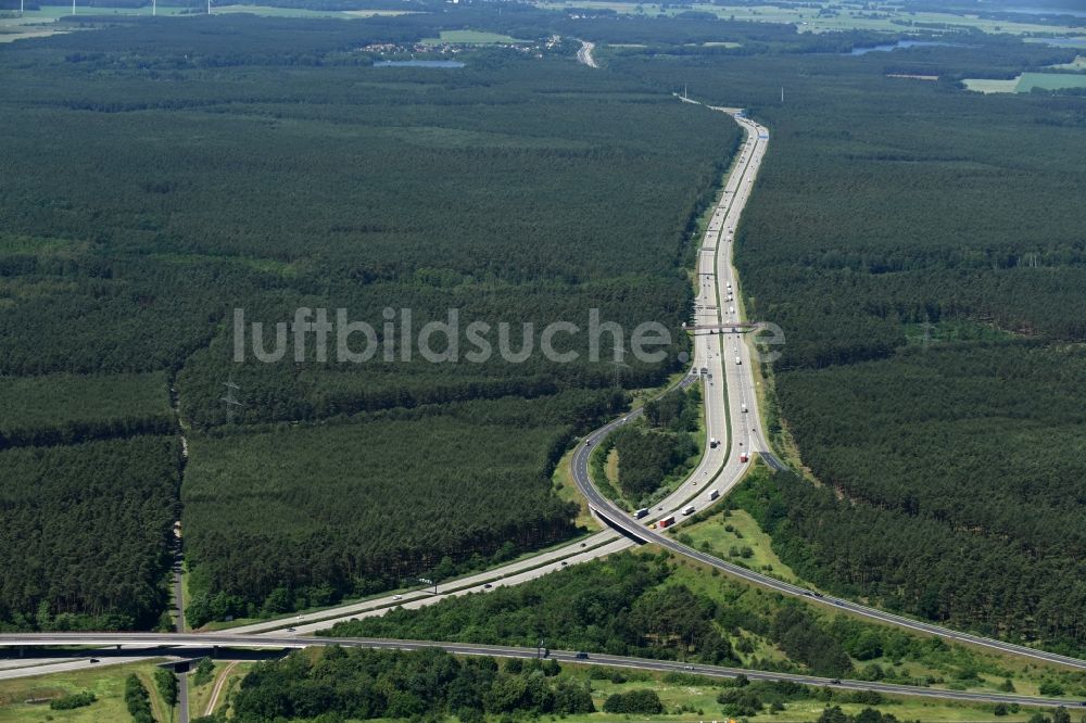 Luftbild Göhlsdorf - Autobahndreieck- Abfahrt der BAB A2 - A10 Dreieck Werder in Göhlsdorf im Bundesland Brandenburg