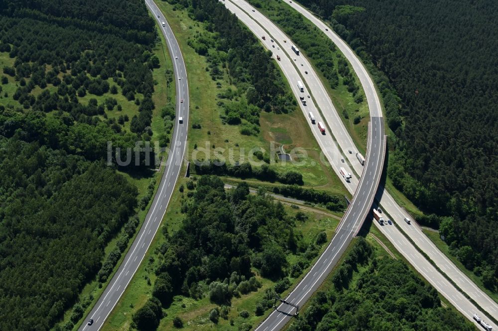 Luftbild Göhlsdorf - Autobahndreieck- Abfahrt der BAB A2 - A10 Dreieck Werder in Göhlsdorf im Bundesland Brandenburg