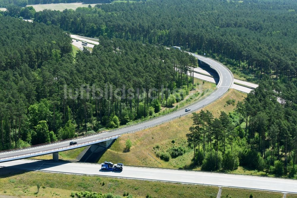 Michendorf von oben - Autobahndreieck- Abfahrt der BAB A115 - A10 Nuthetal in Michendorf im Bundesland Brandenburg, Deutschland