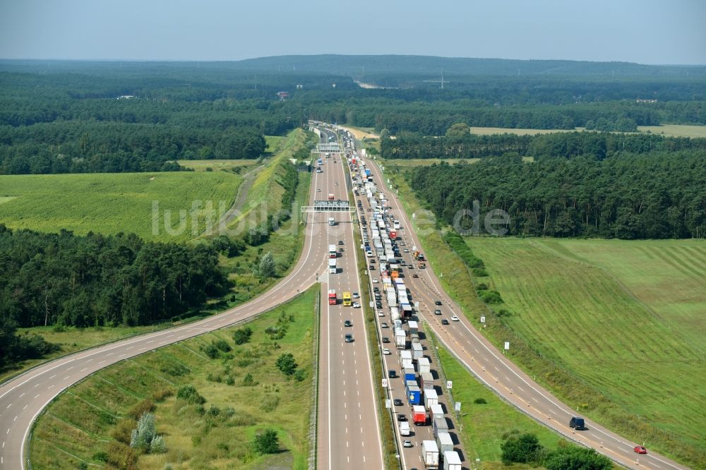 Luftbild Michendorf - Autobahndreieck- Abfahrt der BAB A115 - A10 Nuthetal in Michendorf im Bundesland Brandenburg, Deutschland